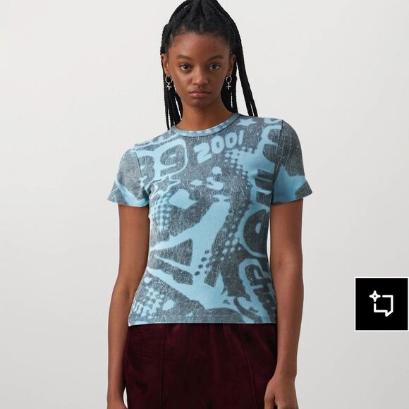 Blue Graphic T-Shirt By BDG - Picture 3 of 4